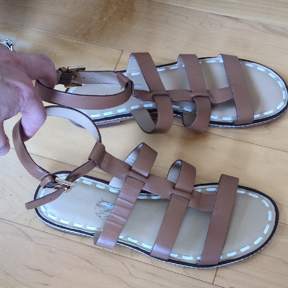Michael Kors Tan Leather Sandals - Picture 2 of 5